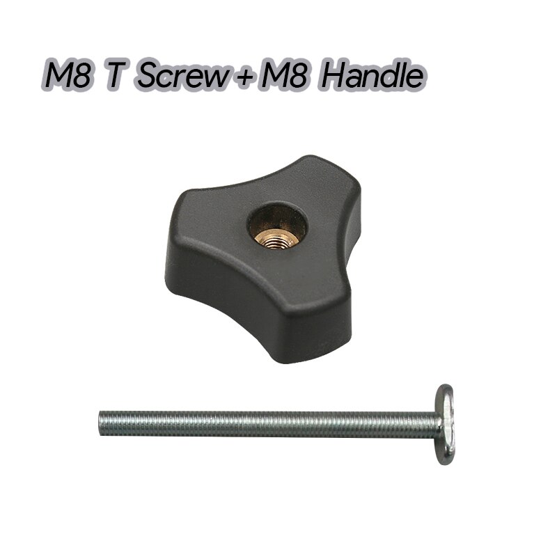 Type 19 T Track Aluminium Woodworking T-slot Slide Track Miter Aluminium Alloy T-Track for Woodworking Saw/Router Table: 1PC T8 Screw-Handle