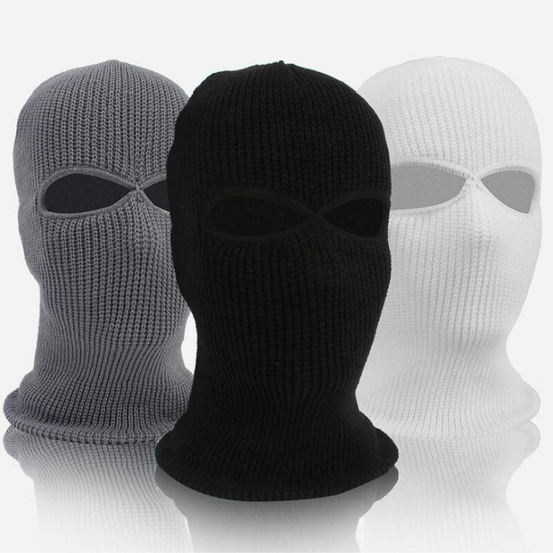 Vinter balaclava 2/3 skrog helmaske lokk strikking motorsykkel ansiktsskjerm utendørs ridning ski fjellklatring hodetrekk