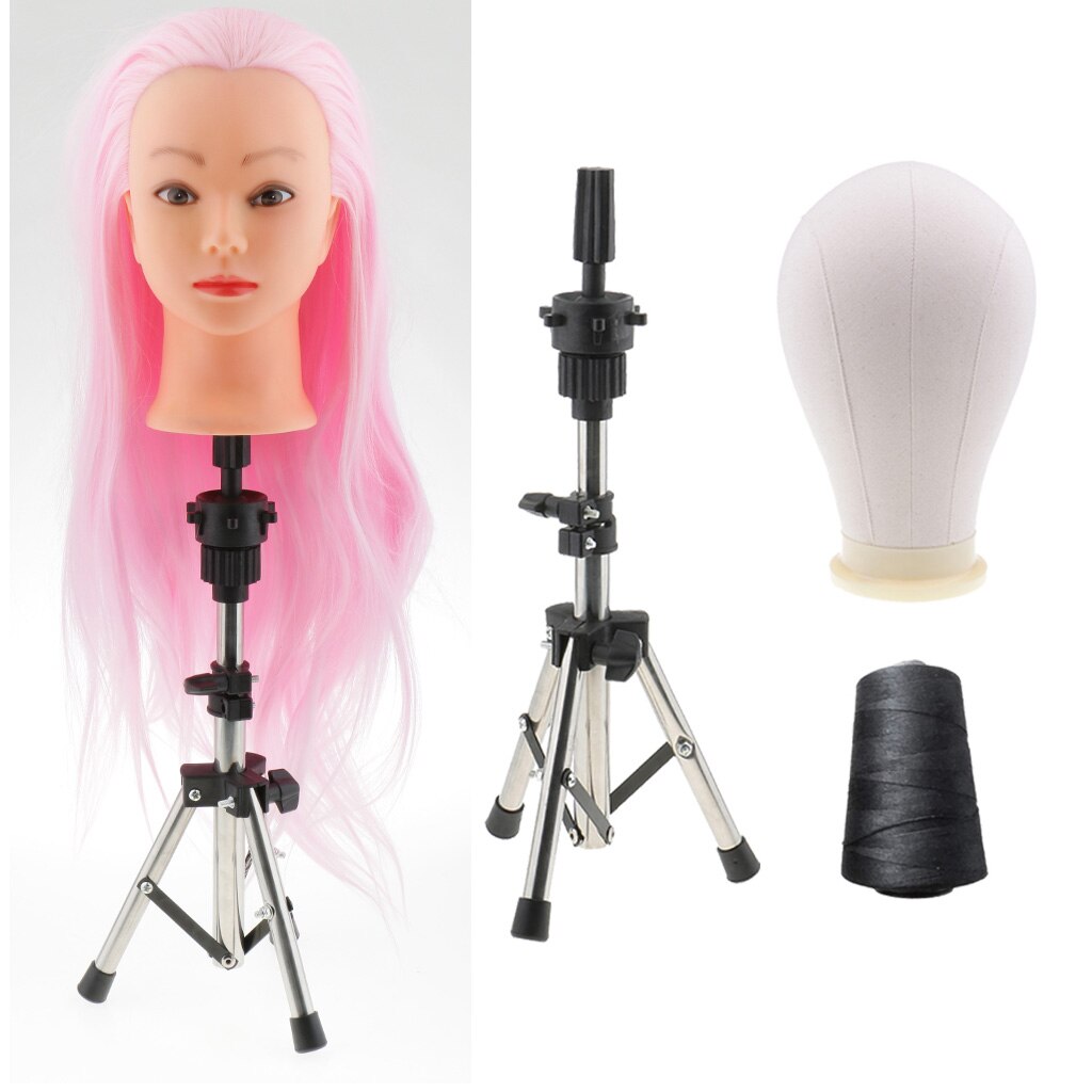 Cabeza de Maniquí de corcho para pelucas, soporte para pelucas, hilo de extensión de pelo, 24 pulgadas