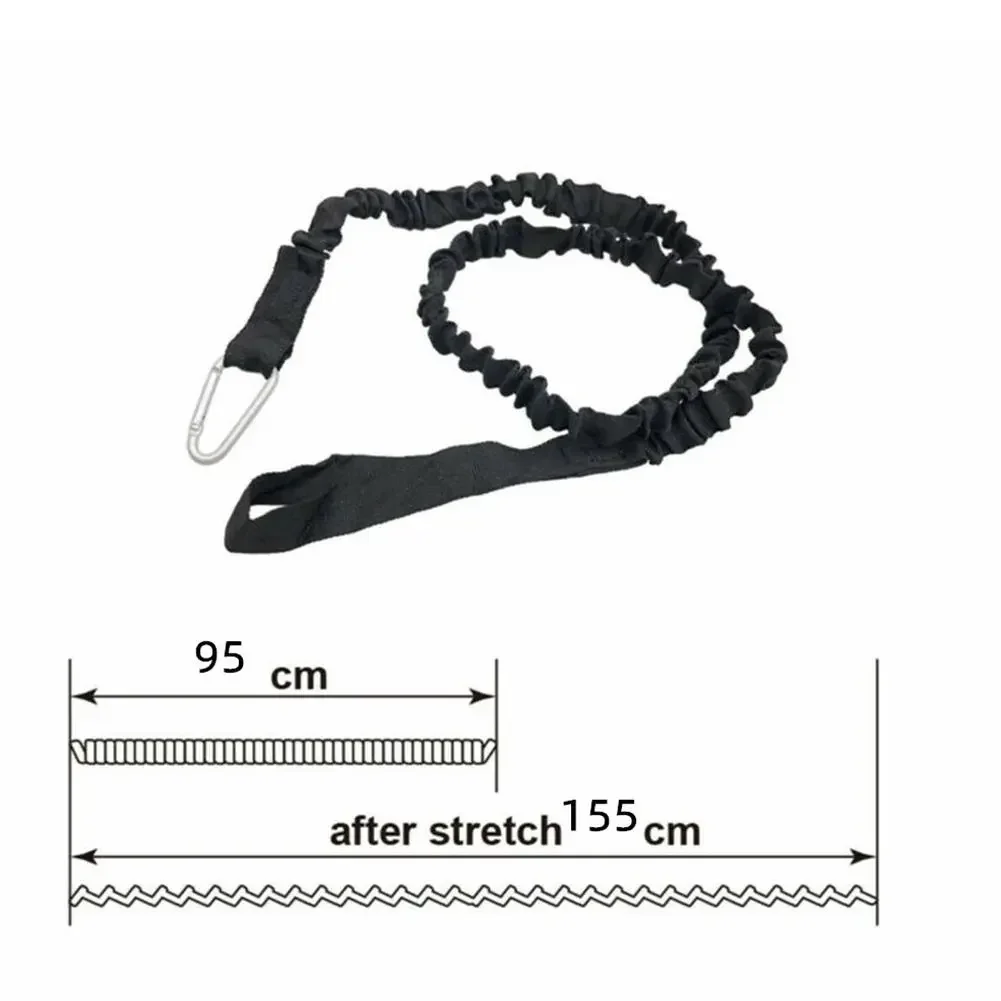1PC Elastische Kajak Paddel Leine Angelrute Leine Dehnbare Coiled Lanyard Leine Sicherheit Seil Karabiner Rudern Boote Zubehör