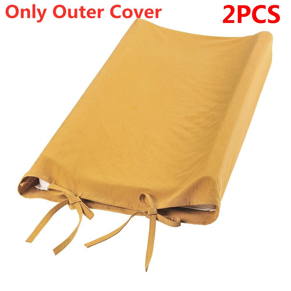2PCS Baby Changing Table Pad Cover Breathable Infant Changing Board Mat Cover Baby Nursery Supplies For Baby Bebes Diapers Pad: 2 PCS Yellow