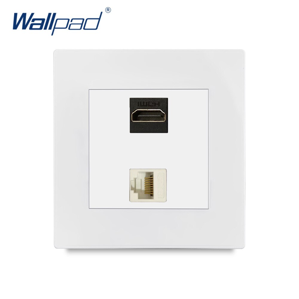 Hdmi-Compatibel RJ45 CAT6 Socket Lading Wallpad Luxe Witte Muur Stopcontact Sockets Pc Panel