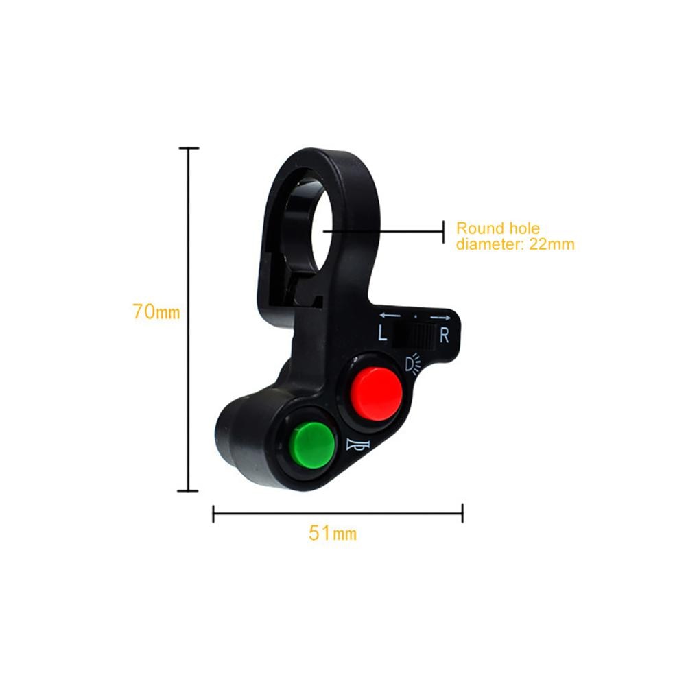 Durable Motorcycle Handlebar Switch Electric Bike Scooter Horn Turn Signals On/Off Button Light Switch