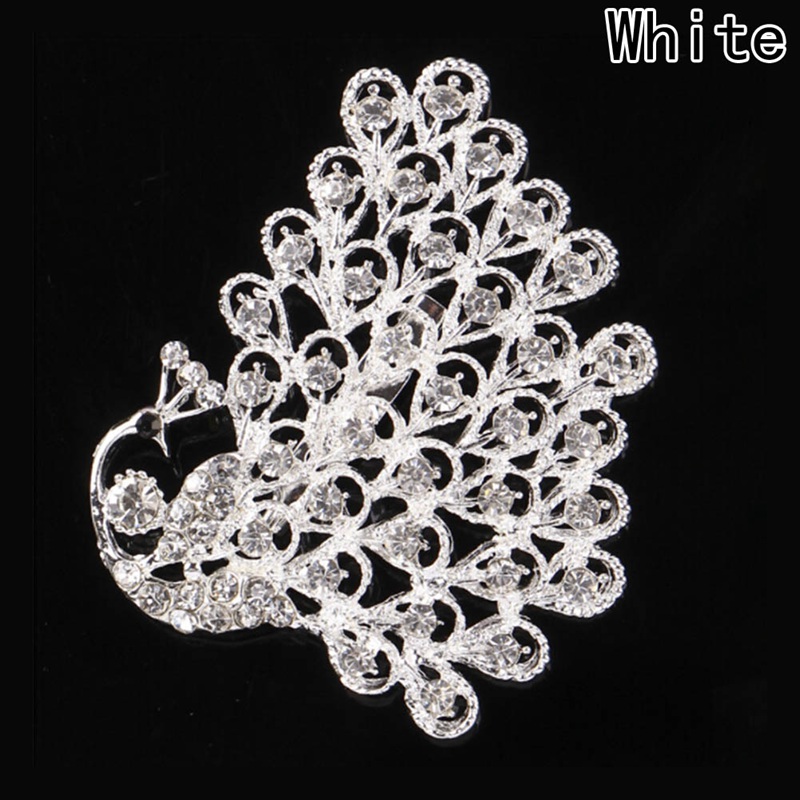 Personality Female Peacock Brooch Beautiful Animal Bird Crystal Brooches Pins Best Jewelry