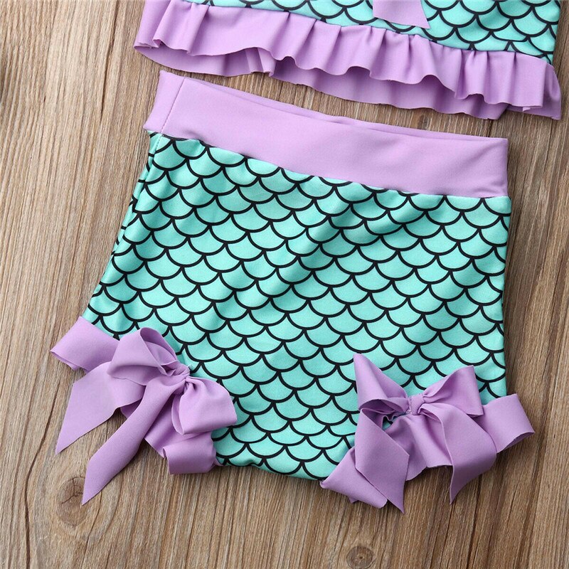 Girls Swimwear Summer Ruffle Swimsuit Bikini Set Kids Swimming Costume Beach Bathing Suit Girls Swimsuit Children Bikini
