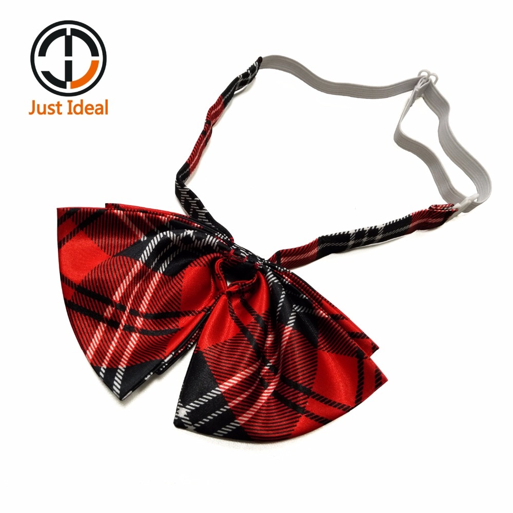 Girl Bow Tie Student School Uniforms Butterfly Collar Flower Adjustable Classic Style 1 Piece Red Stripes ID510