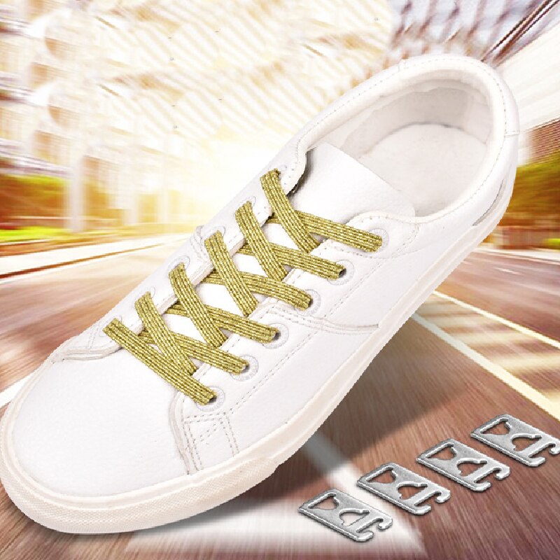 Fargerike skinnende skolisser unisex 105cm raske uten knytesko blonder barn barn spenne skolisser stretch late skolisser