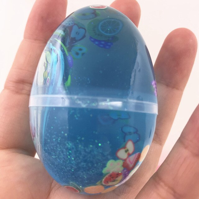 Juguetes Educativos niños Crystal Mucus huevo plastilina transparente Unisex Color sólido no puede comer limo fruta tierra Slimes día: A