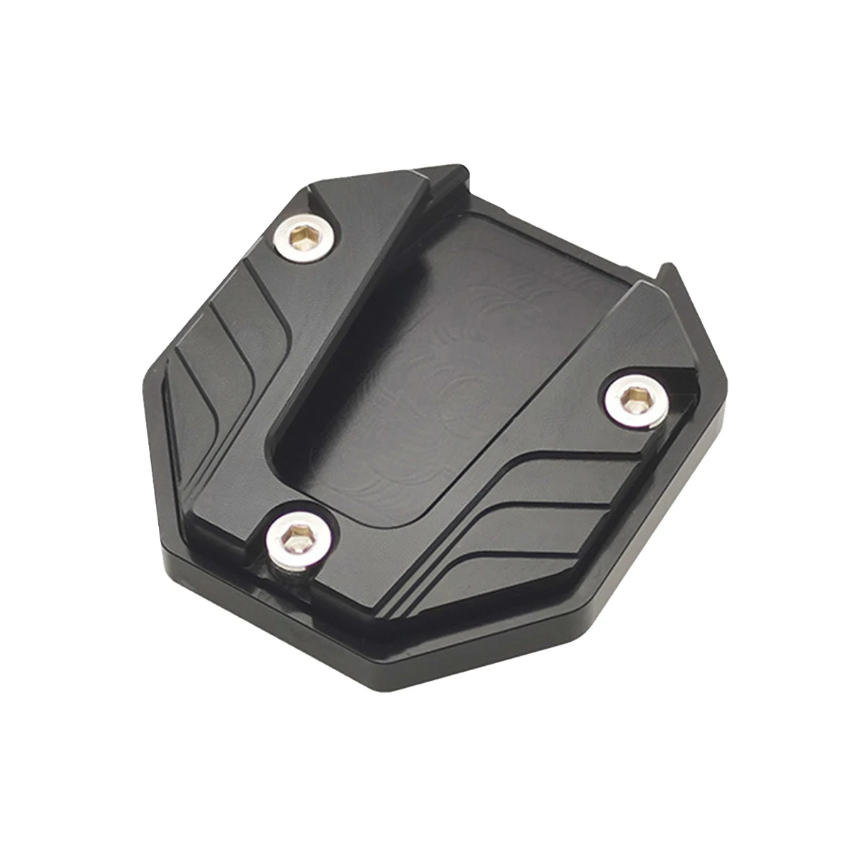 1 stks CNC Aluminium Motorfiets Kickstand Extender Voet Zijstandaard Extension Pad Anti-slip Ondersteuning Plaat Vergrote Basis: Black
