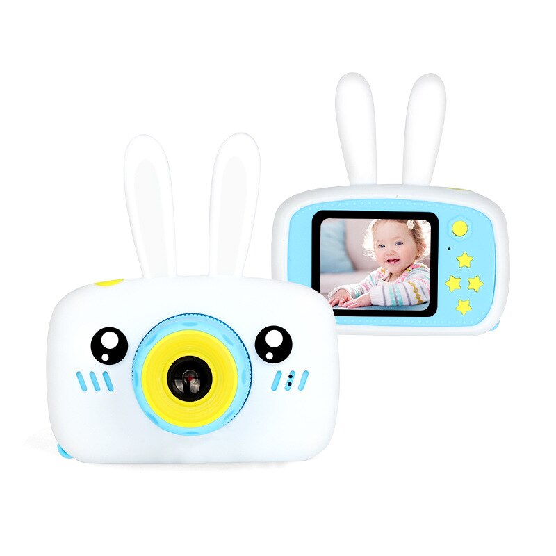 Børn mini kamera fuld  hd 1080p bærbar digital video fotokamera 2 tommer skærm display børn forkid spil undersøgelse kamera: Hvid / Med 32gb tf-kort