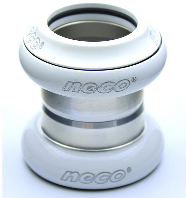 Neco-cascos de bicicleta sin rosca, cascos de bicicleta de carretera, con piñón fijo, taza externa 1, 1/8, 1.125 pulgadas, 34MM: Blanco
