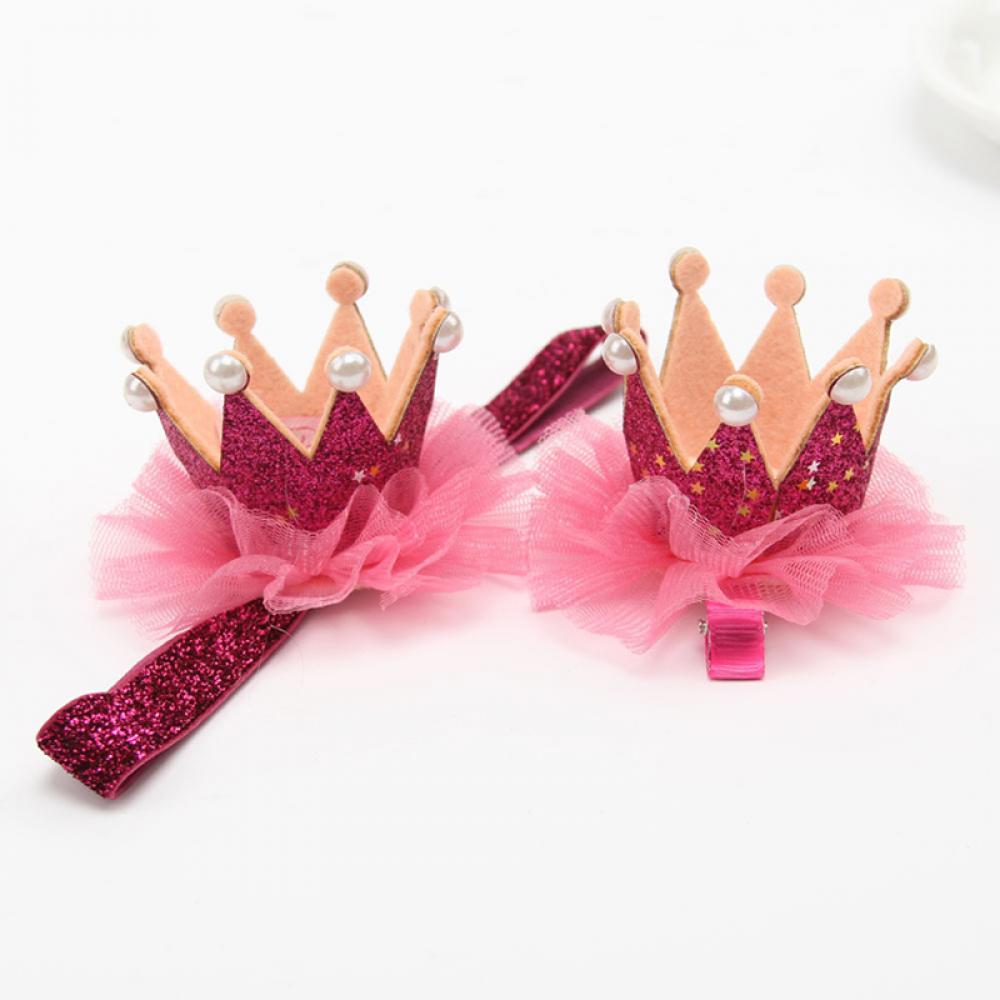 1 pièces mignon filles dentelle perle brillant étoile élastique bandeau couronne princesse pince à cheveux épingles à cheveux accessoires de cheveux
