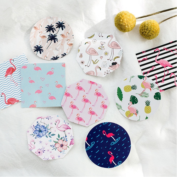 Ensemble D'autocollants Roses Flamants Roses Autoc... - Grandado