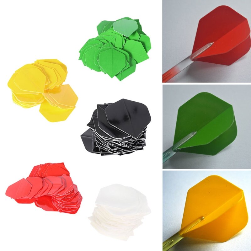 50pcs/lot Pure Color Dart Wing Tail PET Darts Flights