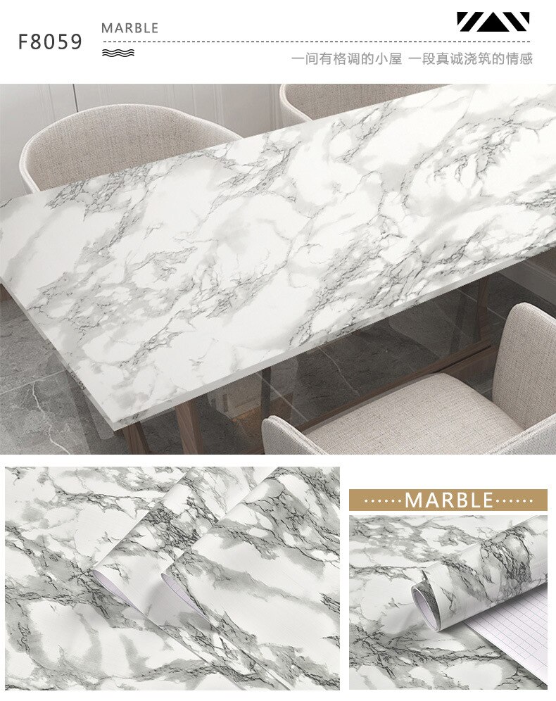 Moderne woonkamer meubels bureaublad waterdicht marmer behang vinyl zelfklevend contactpapier effen kleur woondecoratie