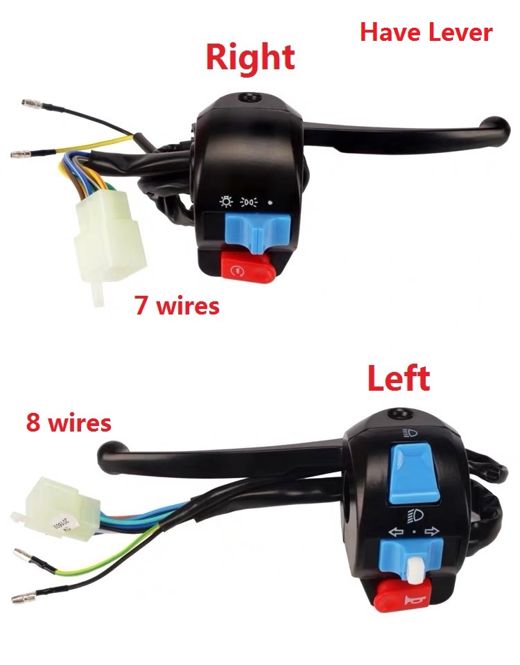 Motorcycle Scooter E-bike Left and Right Handlebar Control Switch Horn Turn Signal Waterproof For GY6 50CC 100CC 125CC 150CC: Dark Grey