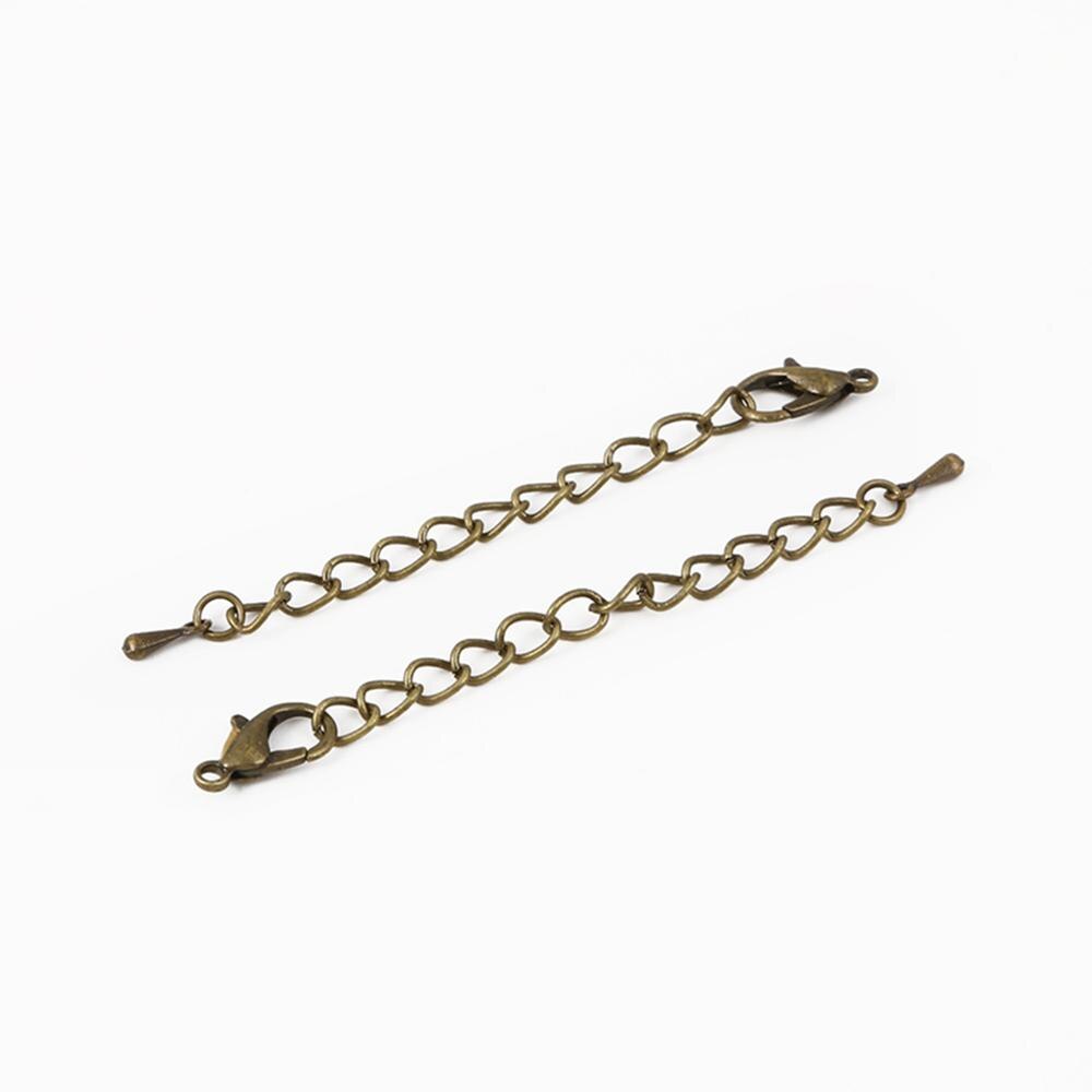10 sztuk/partii 5.5cm metalowe żelazo rozszerzenie ogon łańcuch kropla wody karabińczyk dla DIY bransoletka naszyjnik akcesoria do wyrobu biżuterii: Brass
