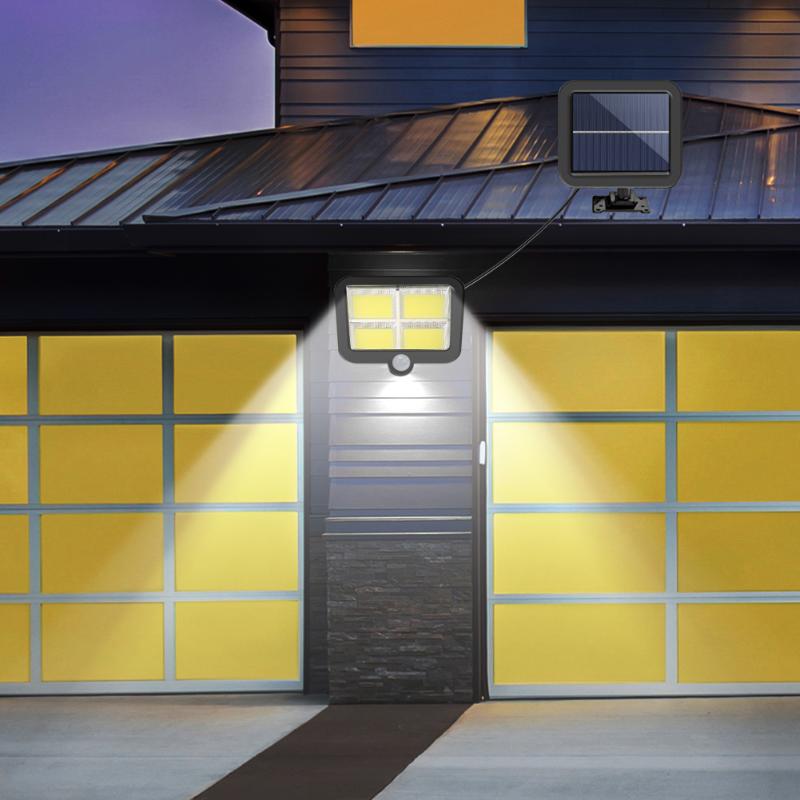 3 Modes 128LED lumière solaire en plein air capteur de mouvement applique murale IP65 étanche projecteur solaire alimenté lampe rue jardin lumière