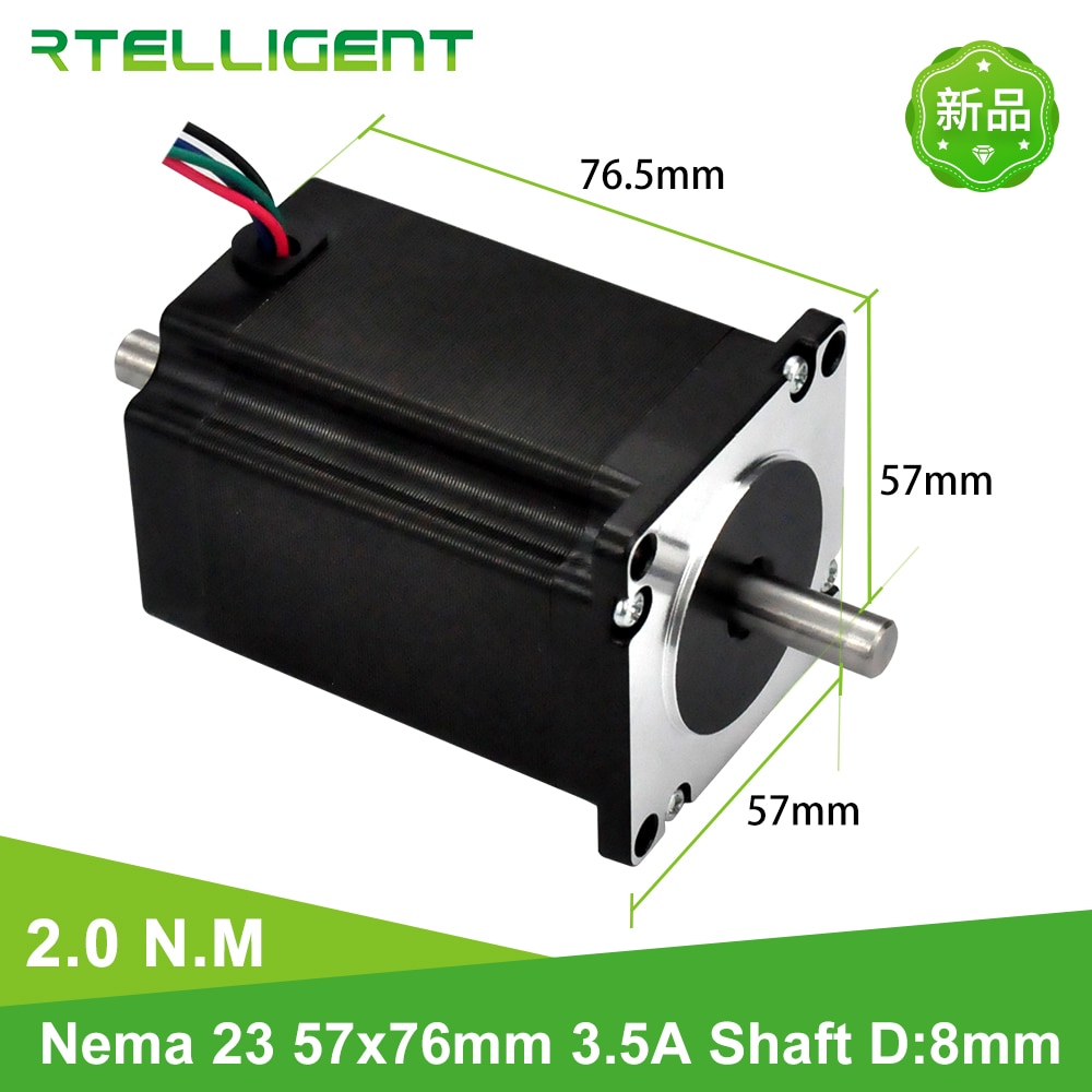 Rtelligent Nema 23 2N.M 20 kg. cm 3,5 EINE Dual Welle Schrittmotor Welle Durchmesser 8mm 4 führt für automatische Falten Flugzeug maske maschine