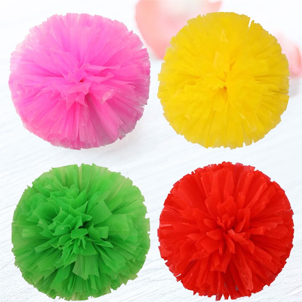 4 Stuks Herbruikbare Matte Juichen Poms Spirited Fun Cheerleading Pom Poms Kit Kleurrijke Cheer Props Met Ring Voor Prestaties Competit