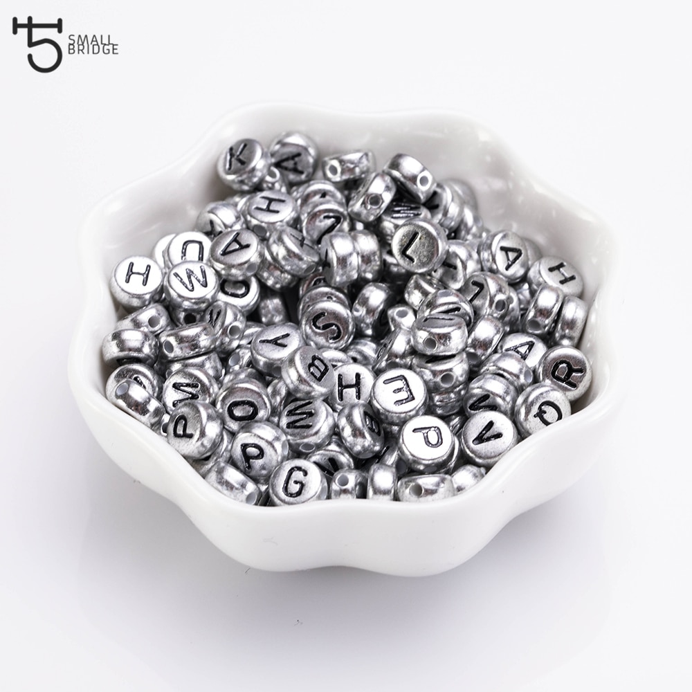 200 stuks Platte Ronde Acryl Letter Kralen voor sieraden maken Armband DIY Accessoires Alfabet Diy Kralen P600