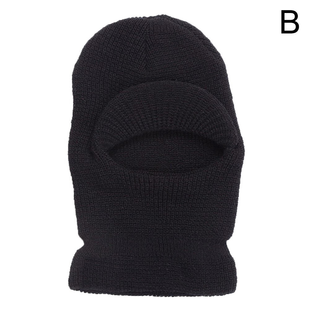 Newly 3 Holes Ski Mask Hat Full Face Mask Knit Cap Shield Bean Hat Winter Warm Hat: b
