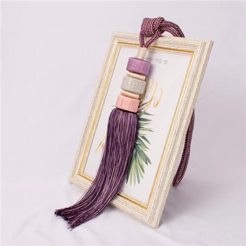 Paire de brosses dorées à pompon pour rideau de café, 2 pièces/lot de pointes à suspendre: Purple