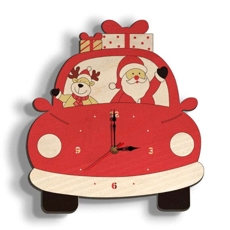 Cute Cartoon Acrylic Wall Clock Silent Christmas Santa Claus Elk Frameless Borderless Wall Clock Nice Home Hanging: Default Title