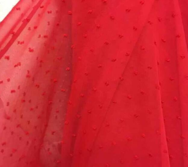 Cosplay kjole chiffon swissdot solid polkaprikket kjole stof swiss prikket chiffon stof kjole materiale: 10
