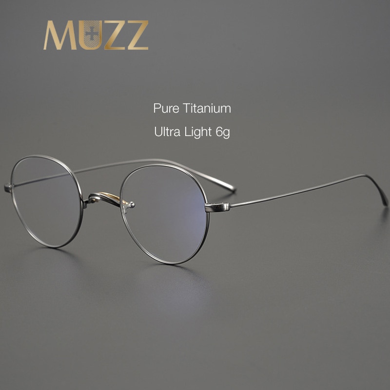 Gafas con montura de titanio para hombre y mujer, lentes ópticas de miopía graduadas para presbicia, ovaladas, Retro, Japón, coreanas
