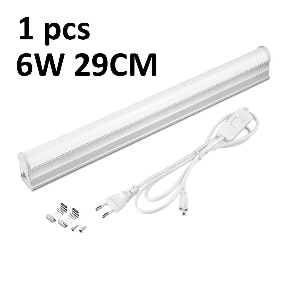 Lights For Kitchen AC 220V LED Bar light Lamp With EU Plug Switch Closet backlight 29cm 57cm led cocina cabinet lighting 6W 10W: 1 PCS 6W / White