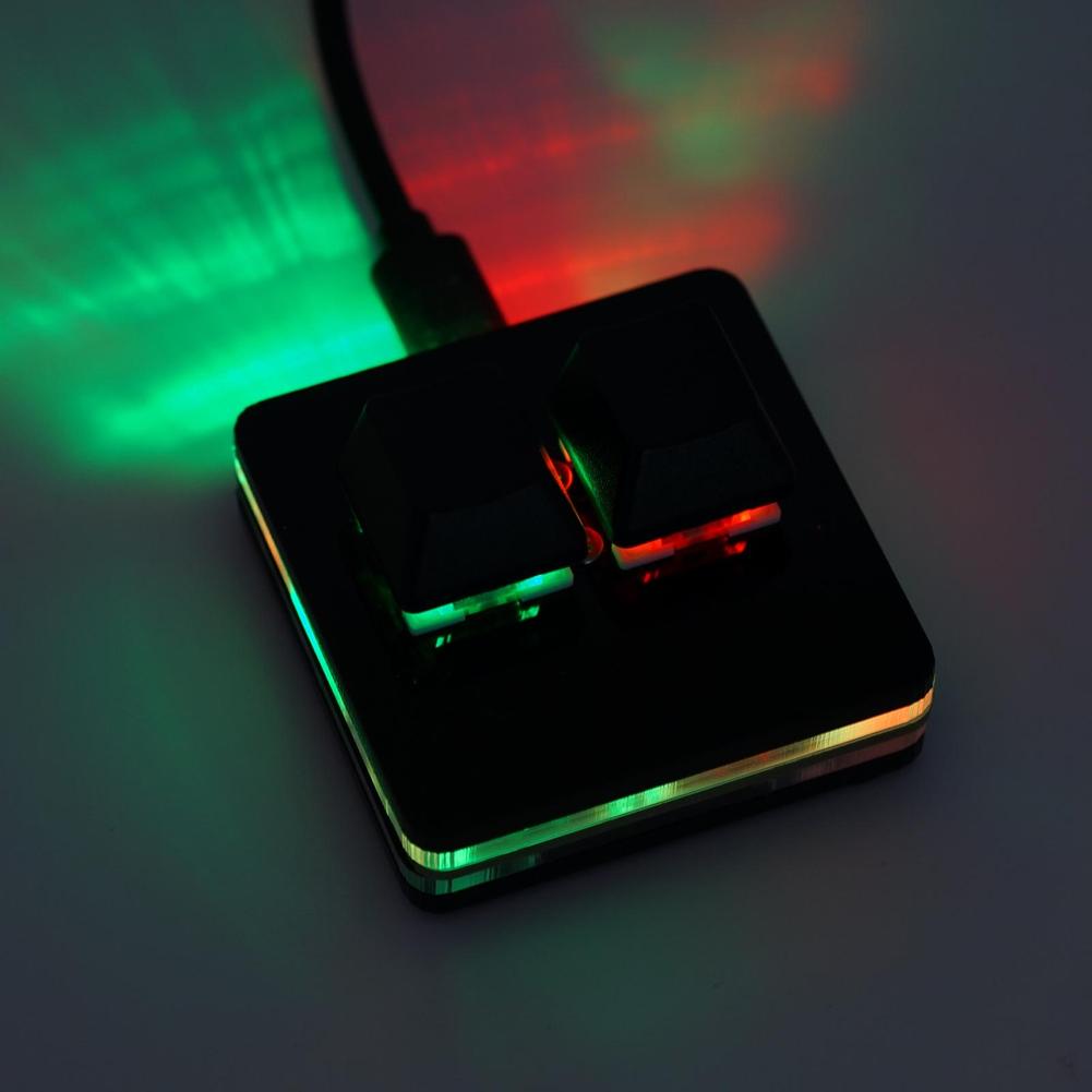 Osu makroprogrammeringstangentbord med 2 tangenter, rgb mini, anpassat speltangentbord för linux/macos/android/raspberry pi
