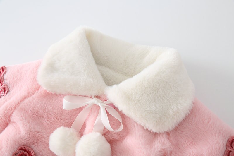 Babymeisjes herfst winter wollen cape jas omslagkraag vintage rozen dikke jassen bovenkleding kleding