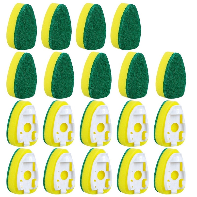 18 Stuks Schotel Wand Vullingen Vervanging Spons Heads Schurende Scrubber Pads Heavy Duty Schotel Wand Spons Voor Aanrecht Cleanin: Default Title