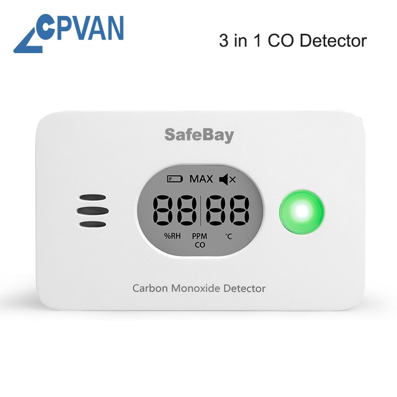 Cpvan Draadloze 3-In-1 Koolmonoxide Detector Met Temperatuur En Vochtigheid Voor Thuisbeveiliging Co Alarm 85db En 50291: Default Title