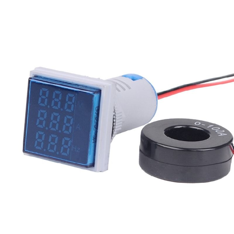 3 in 1 AC Voltmeter Ammeter Frequency Panel Meter Indicator Signal Light 60-500V X4YD