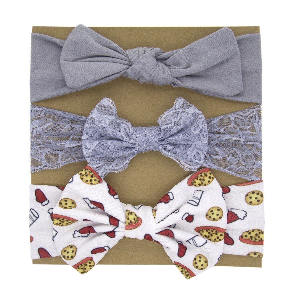 Diadema con lazos florales para bebé, elástico para Diadema con lazo Niña, banda de pelo turbante para recién nacido, accesorios para el cabello, 3 uds.: 5