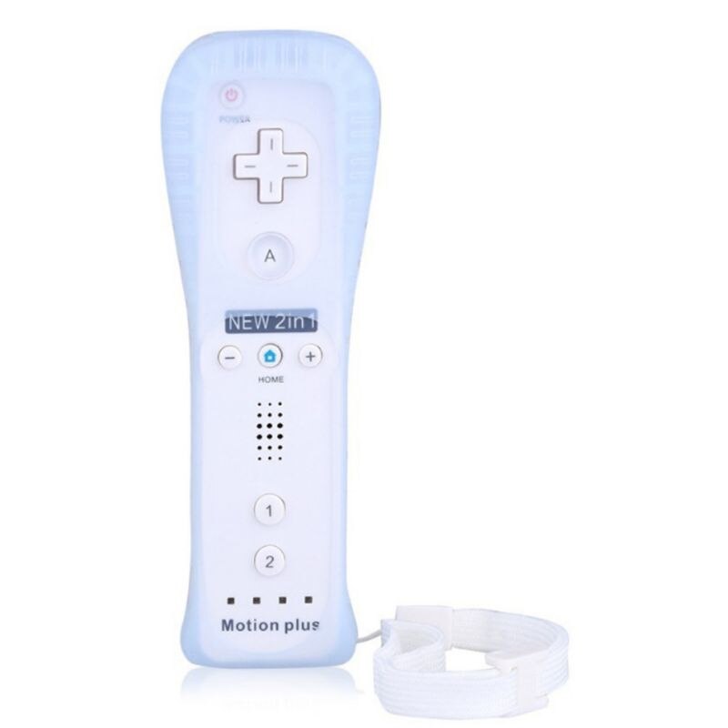 Wireless Gamepad With Silicone Case for Wii Remote Controller Joystick Without Motion Plus: White Style B