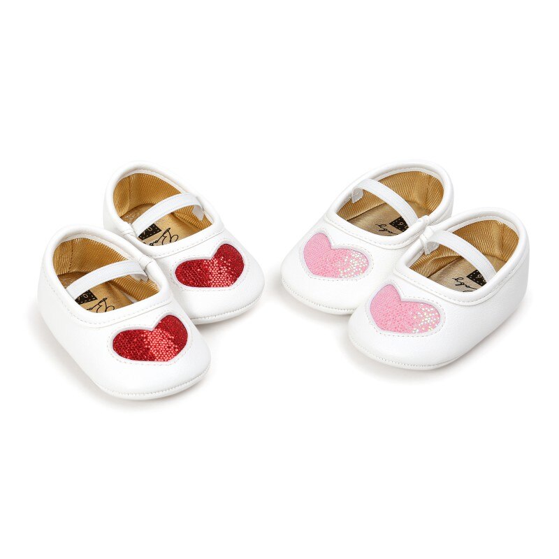 Geboren Baby Meisjes Zachte Zolen Prinses Liefde Babyschoenen Baby Peuter Baby Schoenen