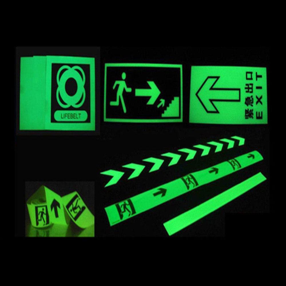 2cm * 3m luminoso fluorescente notturno autoadesivo bagliore nel buio nastro adesivo sicurezza sicurezza decorazione domestica nastro di avvertimento