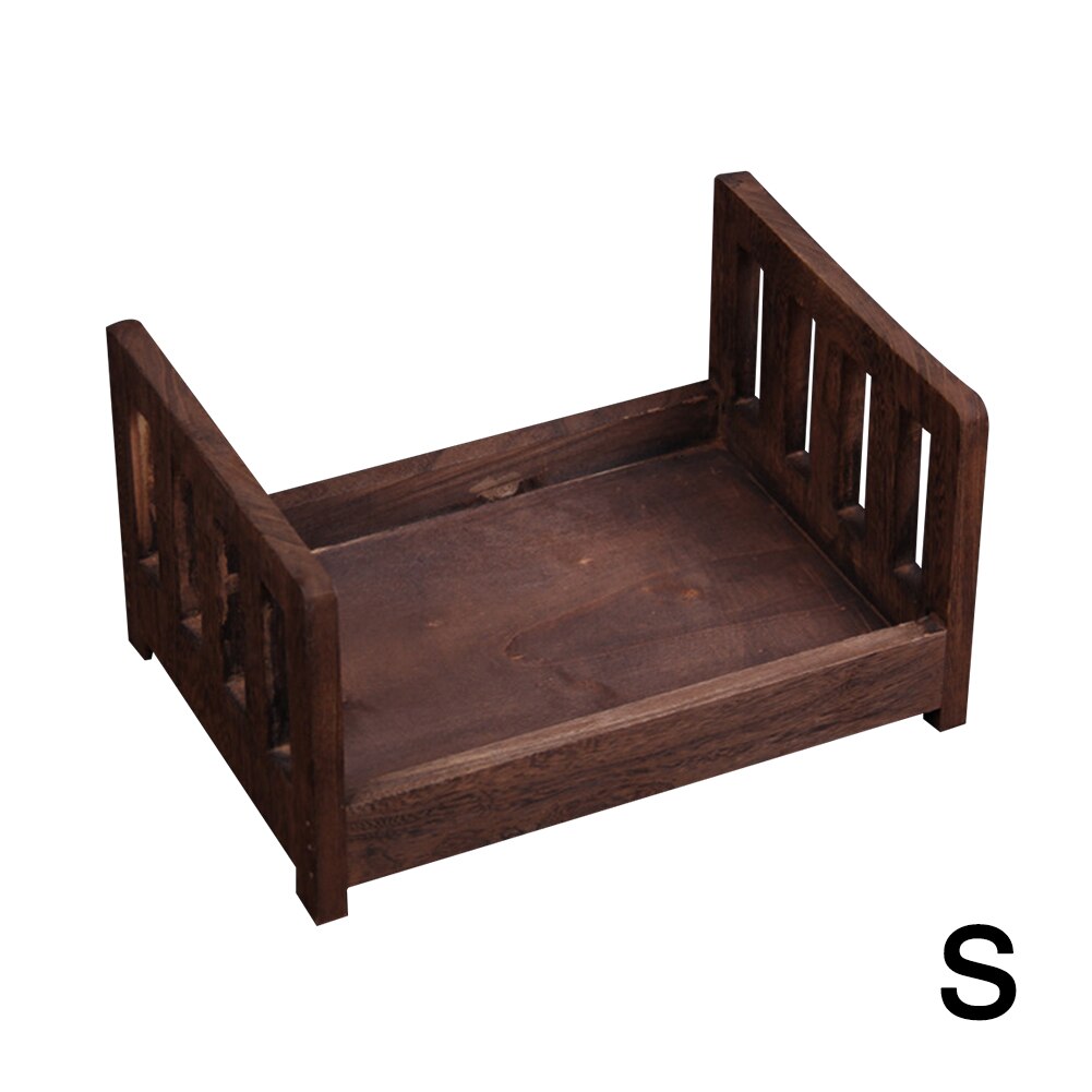 Crib Detachable Basket Wood Bed Accessories Photo Shoot Infant Baby Photography Background Studio Props Sofa Posing Newborn: Coffee S