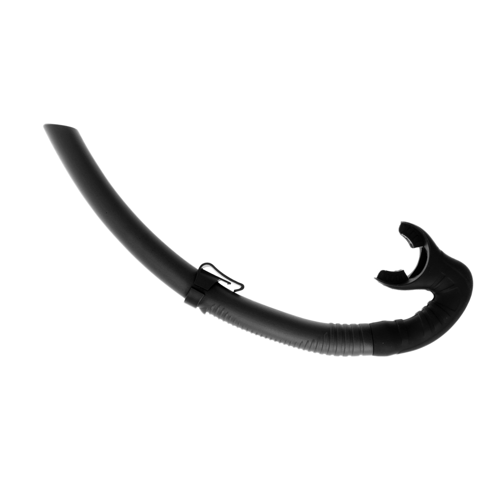 Universal Wet Breathing Tube Snorkeling Snorkel Underwater Free Diving Scuba Air Tube Swim Equipment with Silicone Mouthpiece: Black