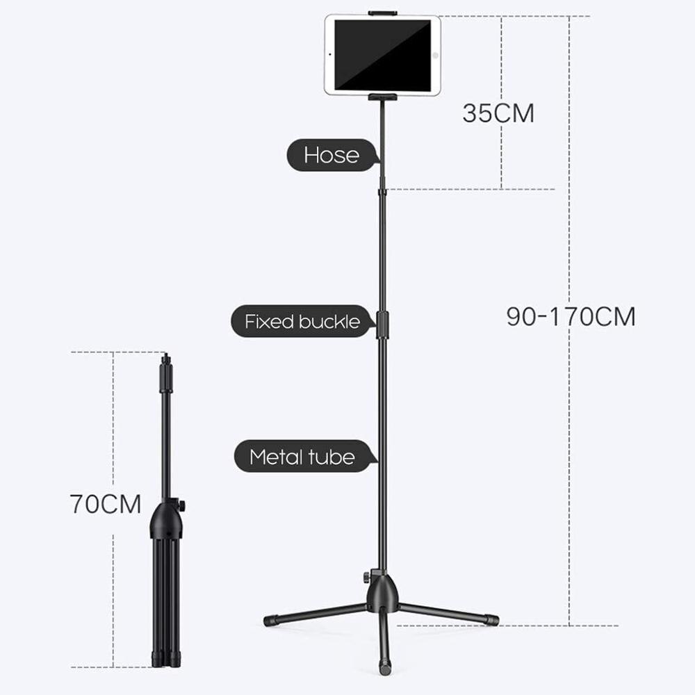 Height Adjustable Floor Tablet Stand Flexible Arm Tripod Mount Bracket Rotation Bed Mobile Phone Holder for iPhone iPad Air Mini