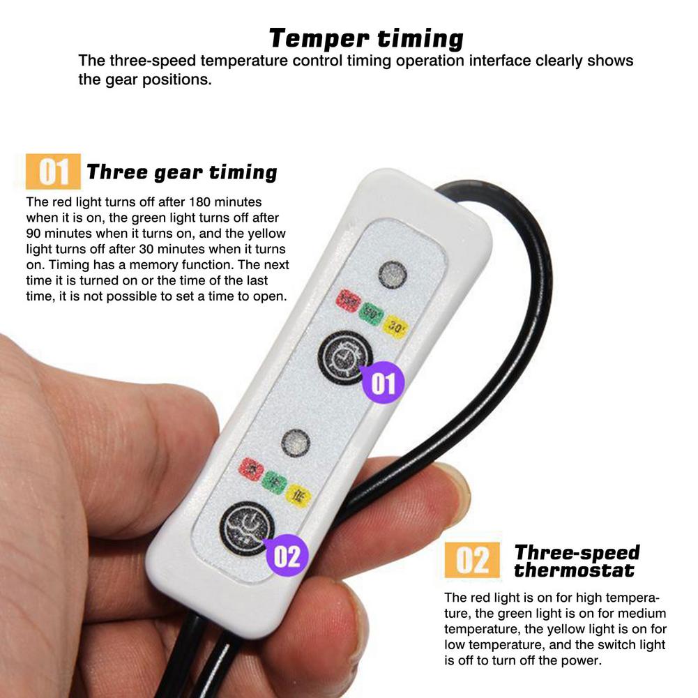 Reptile Heating Pad Adjustable Electric Cushion Small Pet Amphibian Turtle Snake Lizard Can Be Timed Hatching Mat