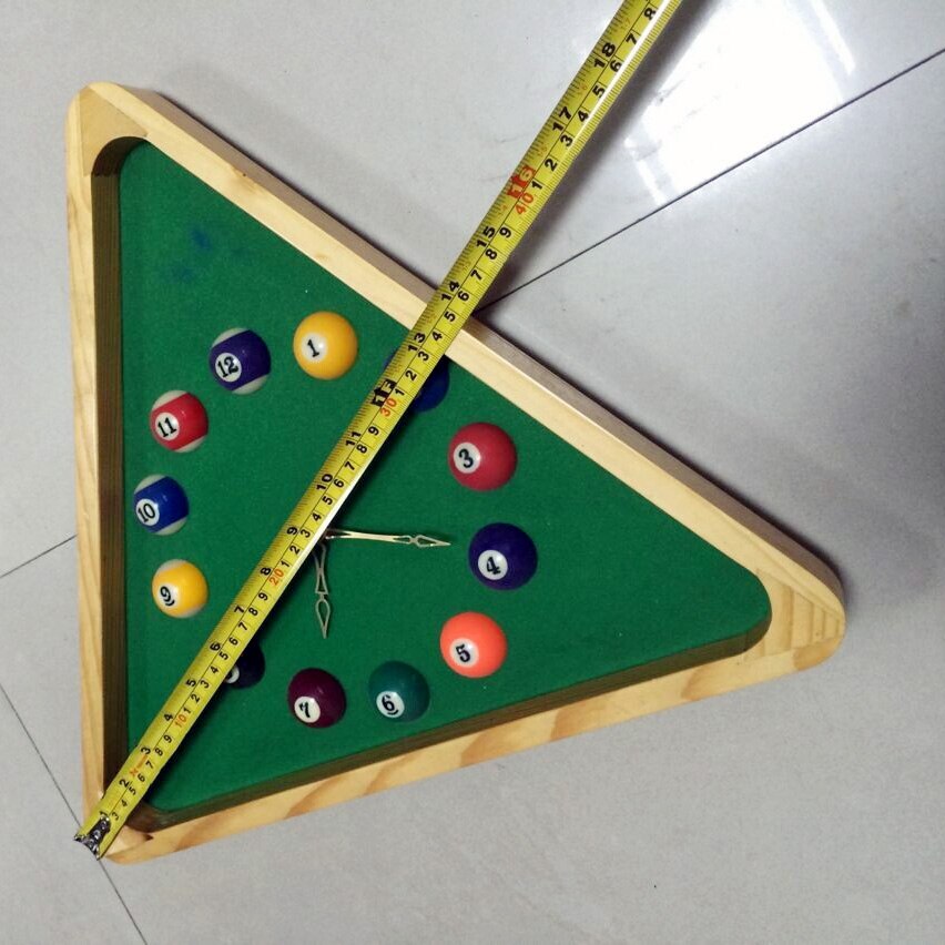 Snooker Club Wooden Triangle Billiard Pool Ball Clock Accessory