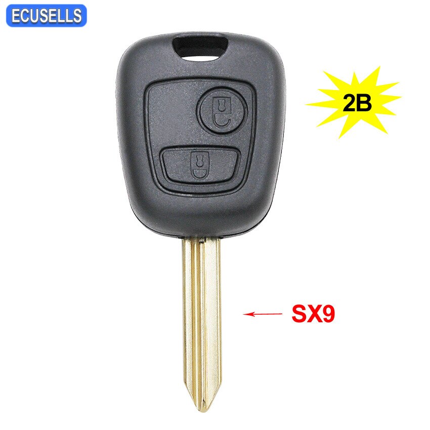 Funda para llave remota de 2 botones, carcasa para llave de coche inteligente, para Citroen Saxo Xsara Picasso Berlingo SX9, hoja sin cortar