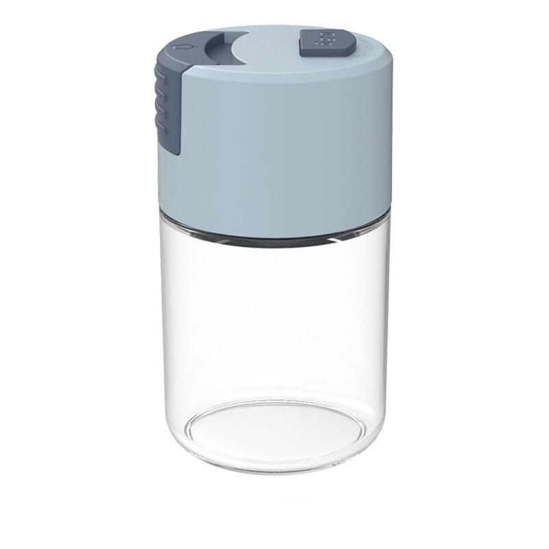 Distributeur de sel à pression, salière et poivrière, bocal à épices pour épices et poivre, Cocina bocal à épices de cuisine: Blue