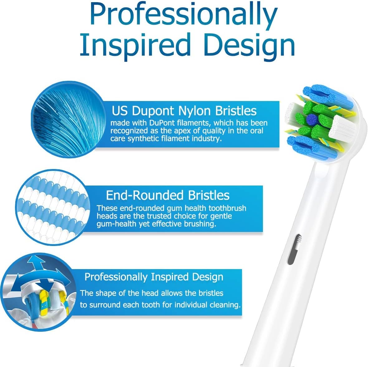 4 Stuks Opzetborstels Voor Oral B Braun Floss Action Pro 7000 Pro 1000 Pro 3000 Pro 5000 Vitaliteit Tandenborstel Modellen