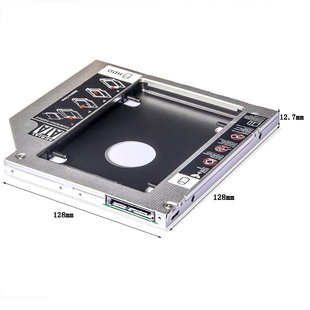 Besegad – disque dur SSD SATA à SATA en aluminium, 2.5 pouces, boîtier adaptateur pour caddie, 12.7mm, pour DVD CD-ROM Optibay