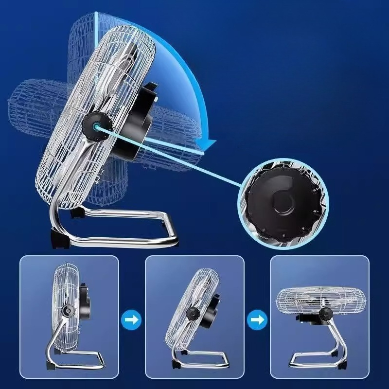 Heavy-Duty Floor Fan: Industrial Copper Motor 3-Speed Tilt Energy Saving Leakproof Jobsite/Household Use Industrial fan
